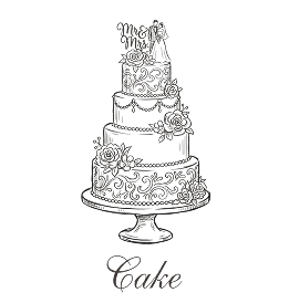 Wedding cake illustration