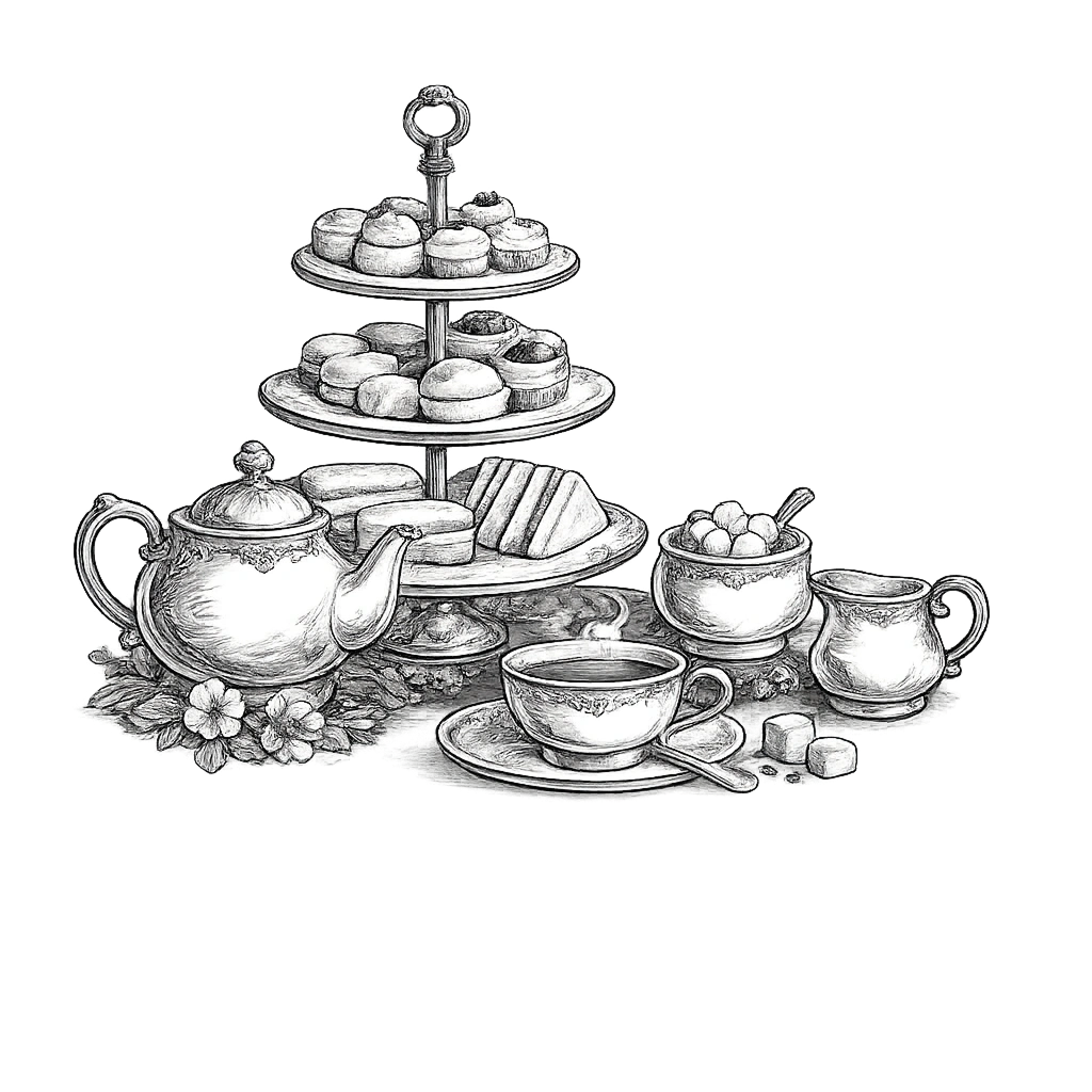 Afternoon tea illustration