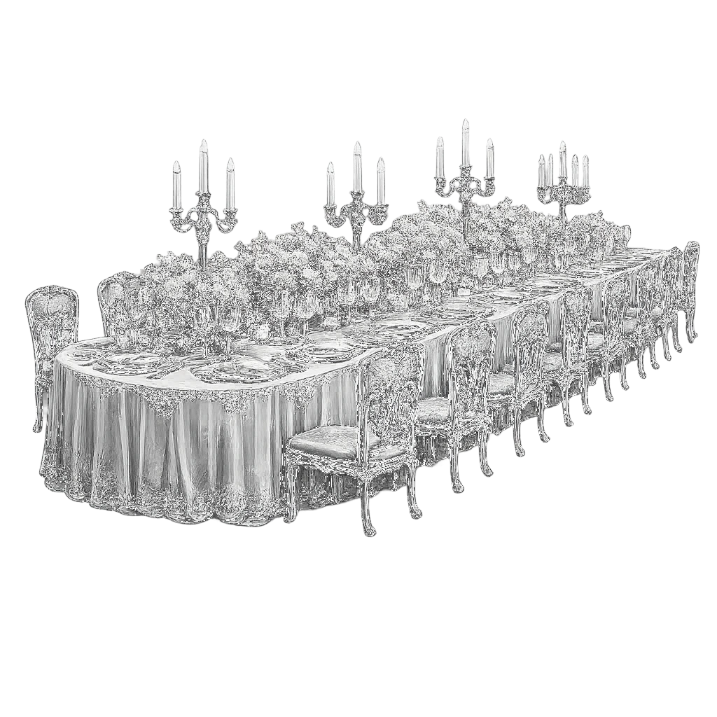 Wedding dinner illustration